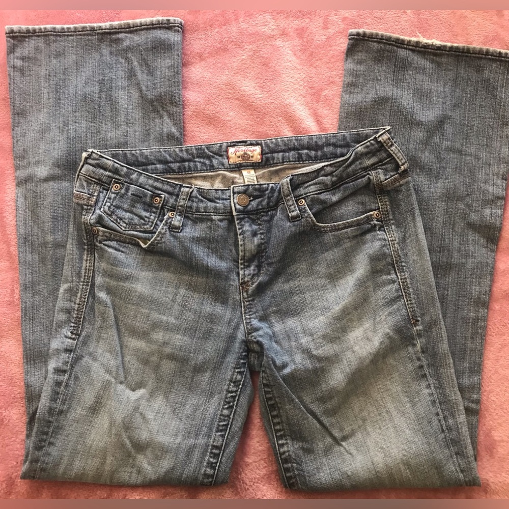 Vintage HERITAGE 1981 Size 13 💙 Faded Flare Leg Denim Jeans 💙 Well-Loved 💙💙